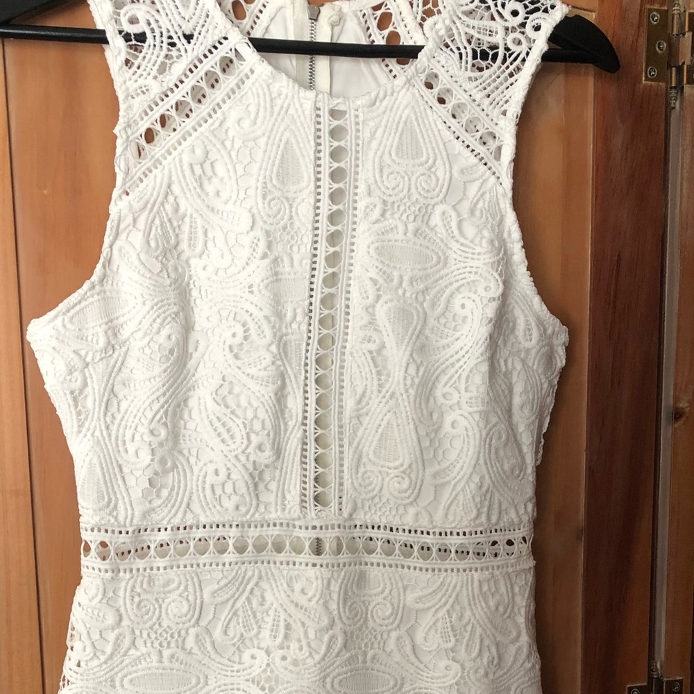 - LULUS - WHITE LACE DRESS - Picture 10 of 12
